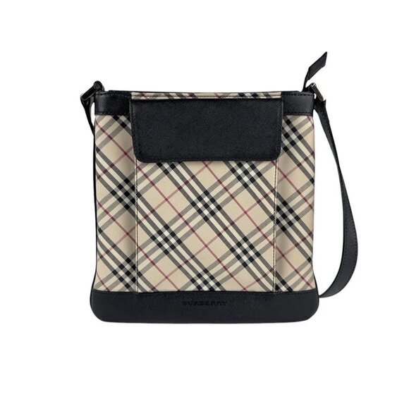 Auth BURBERRY Nova Check Crossbody Shoulder Bag Beige/Multicolor/Black - Picture 1 of 12